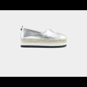 Jill sander navy silver platform Espadrilles NWB!